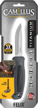 Camillus Felix Fixed Blade Knife With Firestarter Outdoor by Camillus