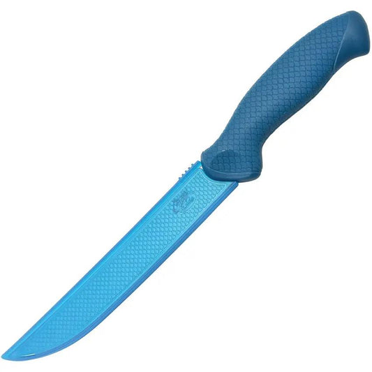 Camillus AquaTuff Wide Fillet Knife 7 Inch Blade Durable Zirconium Carbide Stainless Blue Textured Handle For Anglers by Camillus