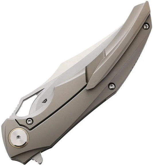 CMB Made Knives Prowler Framelock EDC Knife M390 Gray Ti by CMB Made Knives