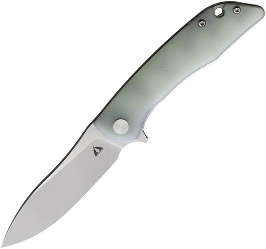 CMB Made Knives Blaze Linerlock Jade G10 Rugged EDC Knife With 3in Satin D2 Blade And Extended Tang Pocket Clip by CMB Made Knives