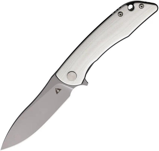 CMB Made Knives Blaze Linerlock Knife With White G10 Handle And D2 Satin Blade For EDC Enthusiasts by CMB Made Knives