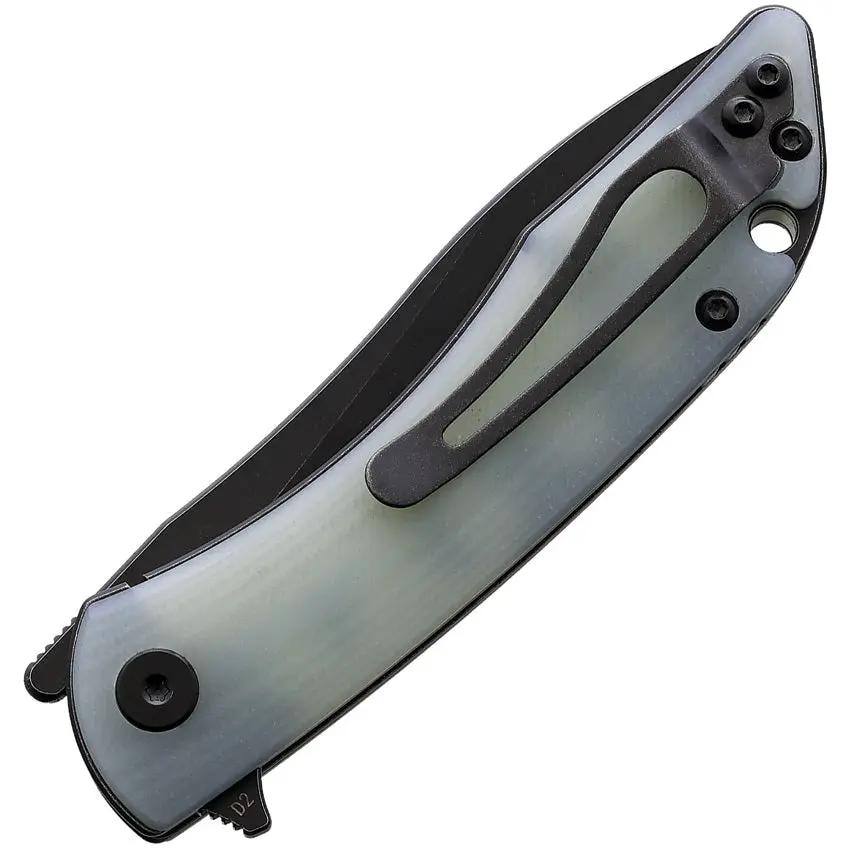 CMB Made Blaze Linerlock Jade Knife D2 Blade 3 Inch Extended Tang G10 Handle EDC Tactical by CMB Made Knives