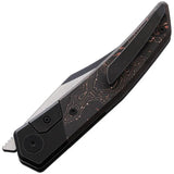 CMB Made Knives Zetsu Linerlock Folding Knife Carbon Fiber Copper Swirl M390 Blade Titanium Bolsters EDC Enthusiasts by CMB Made Knives