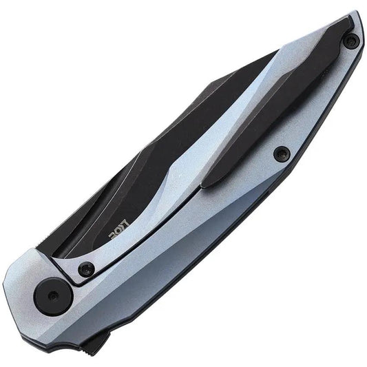 Dagon Framelock Titanium Knife By CMB Made Knives For EDC Enthusiasts Blue Anodized Titanium Handle M390 Blade by CMB Made Knives