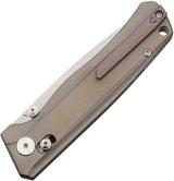 CMB Made Knives Braveman Axis Lock Knife Premium Bronze Titanium Handle S35VN 3.5 Inch Blade For EDC Enthusiasts by CMB Made Knives
