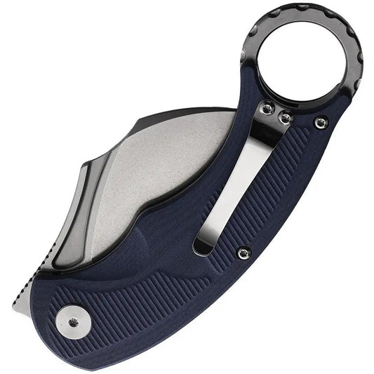 CMB Made Knives Falcon Linerlock Blue G10 Karambit Knife For EDC Enthusiasts With AUS10A Blade by CMB Made Knives