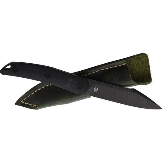 CMB Made Kisame Fixed Blade Knife, Full Tang 14C28N Steel, Black G10 Handle, Outdoor Survival by CMB Made Knives