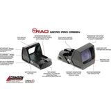 Crimson Trace CT RAD Micro Pro Dot Sight 5 MOA Green Dot for Compact Pistols Bottom Mount Motion Wake Water Resistant by Crimson Trace