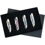 Rite Edge Keychain Knife Set - Four Stainless Blades With Mother Of Pearl Handles And Key Ring by Rite Edge