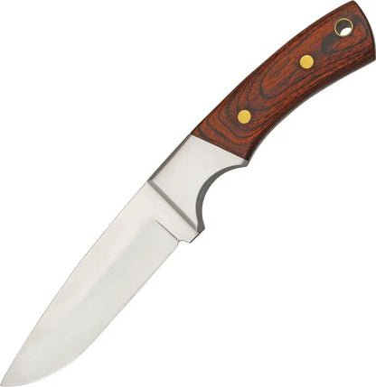 Hunter Full Tang Hunting Knife With Stainless Blade Rich Wood Handle Lanyard Hole Nylon Sheath For Outdoor Enthusiasts by China Made