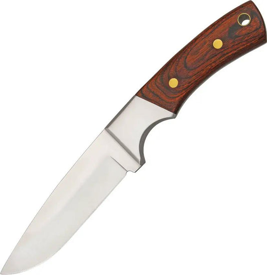 Hunter Full Tang Hunting Knife With Stainless Blade Rich Wood Handle Lanyard Hole Nylon Sheath For Outdoor Enthusiasts by China Made