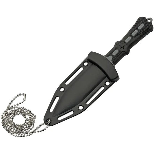 Gray Star Neck Knife 3.5in Satin Stainless Blade 6.5in Overall EDC Survival Tool for Outdoor Enthusiasts by China Made