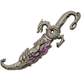 Rite Edge Purple Dragon Dagger - 10 Inch Overall 5 Inch Satin Stainless Blade Dragon Shaped Handle and Sheath by Rite Edge