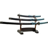 Rite Edge Antler Samurai Sword Stand - Elegant Display For Three Swords With Imitation Antlers And Black Wood Base by Rite Edge