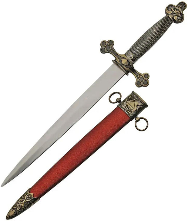 Masonic Dagger 15.5in Satin Blade Antique Finish Collectors by China Made