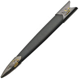 Knights Dagger Gold Edition Collector Dagger 12.75in Satin Blade Unsharpened Black Gold Handle Boxed by China Made