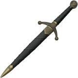 Celtic Knot Dagger Gold Antique Finish 440 Stainless Blade With Black Zinc Handle 15 Inch Collectors by China Made