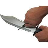 Rite Edge Outdoor Beast Knife - 10-Inch Satin Sawback 440 Stainless Blade With Fire Starter, Sharpener, And Sheath by Rite Edge