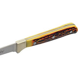 Rite Edge Fillet Knife Imitation Stag - Satin Stainless Blade, Full Tang, Brass Bolsters, Leather Sheath by Rite Edge
