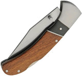 Rite Edge Lockback Wood Knife 211576 - Satin Clip Point Blade With Brown Wood Handle by Rite Edge