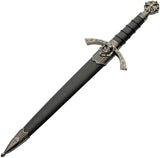 Skull Warrior Dagger Satin 8 Inch 420 Stainless Blade Black ABS Handle Scabbard For Collectors by China Made