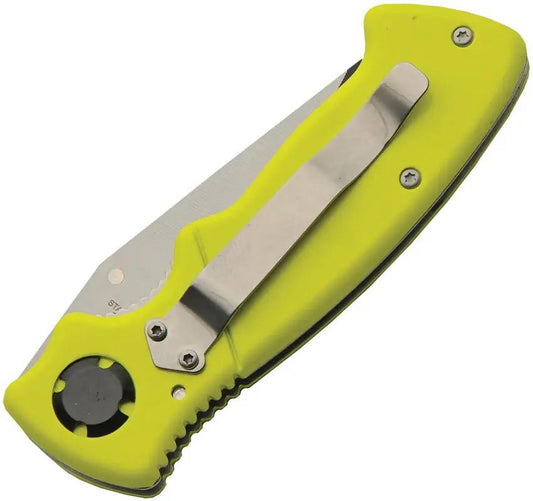 Rite Edge Hollow Linerlock Neon Knife - Neon Yellow ABS Handle With 3Cr13 Stainless Blade by Rite Edge