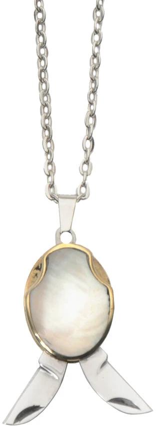 Rite Edge White Shell Blade Necklace 211583-WH by Rite Edge