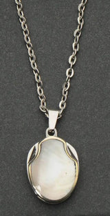 Rite Edge White Shell Blade Necklace - Two Stainless Blades with 25 Inch Silver Finish Chain by Rite Edge