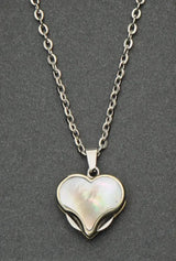 Rite Edge Pearl Heart Blade Necklace - Silver Finish 25 Inch Chain With Dual Stainless Blades by Rite Edge