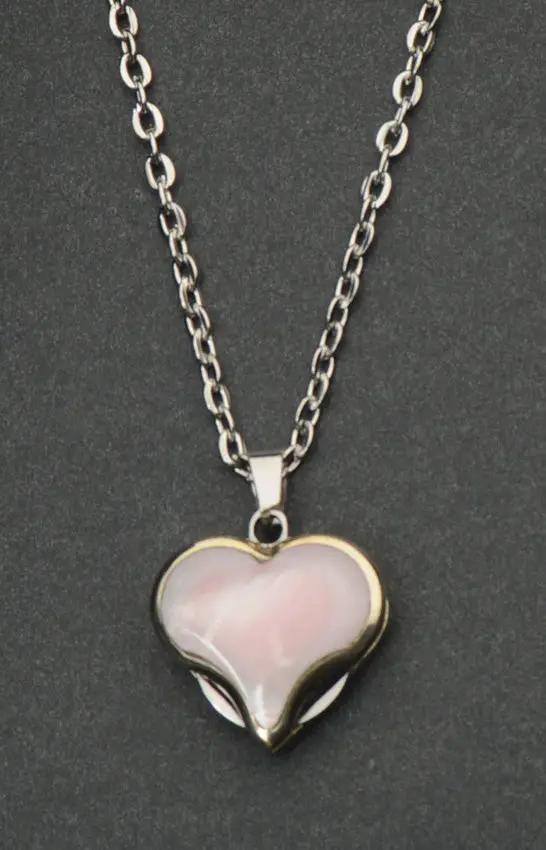 Rite Edge Pink Heart Blade Necklace - 25 Inch Silver Finish Chain With Dual Stainless Blades by Rite Edge