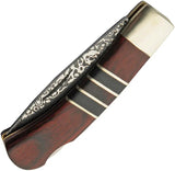 Lockback Folding Knife Damascus Etched Blade Wood Handle 3 Inch Closed 2 Inch Blade For EDC Enthusiasts by China Made
