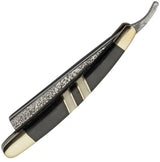 Rite Edge Deco Folding Razor Damascus Etched Blade With Black Pakkawood Handle Extended Tang by Rite Edge