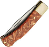 Redclay Lockback Knife For Outdoor Enthusiasts 3 Inch Closed 2 Inch Satin 3Cr13 Blade Orange Resin Handle by China Made
