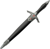 Armor Dagger Premium Satin Blade 14.75in with Black ABS Handle and Zinc Alloy Guard Scabbard Included for Collectors by China Made