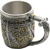 Knight Skull Mug China Made 500-600ml Capacity Durable Resin Stainless Construction For Gothic Collectors Boxed by China Made
