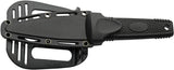 Rite Edge Battle Knife - 8 Inch Partially Serrated Stainless Dagger Blade With Black Textured Nylon Handle by Rite Edge