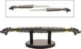 China Made Twin Dragon Swords w Stand 211611 by China Made