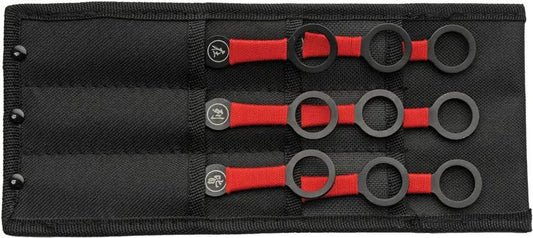 Rite Edge Rapidfire Kunai Set 211628 - Nine Piece Tactical Kunai With Red Cord Handles And Belt Sheath by Rite Edge