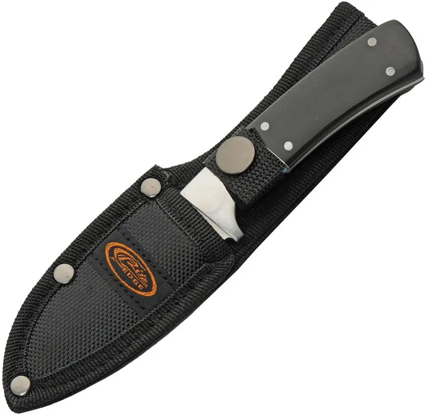Guthook Fixed Blade Knife for Outdoors Enthusiasts Rugged 7 Inch Overall 4 Inch Satin 3Cr13 Blade Black Pakkawood by China Made