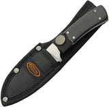Guthook Fixed Blade Knife for Outdoors Enthusiasts Rugged 7 Inch Overall 4 Inch Satin 3Cr13 Blade Black Pakkawood by China Made