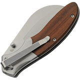 Hawkbill Linerlock Folding Knife With Satin 3Cr13 Blade And Wood Handle For EDC Enthusiasts by China Made