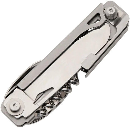 7-In-1 Camp Tool With Serrated Knife Corkscrew Bottle Opener Can Opener Spoon And Fork Stainless Steel by China Made