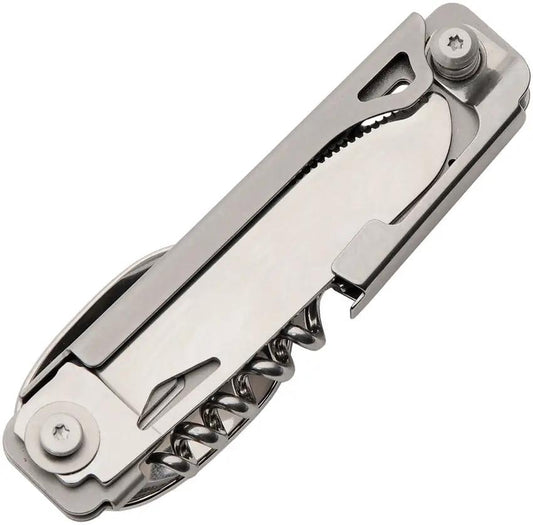 7-In-1 Camp Tool With Serrated Knife Corkscrew Bottle Opener Can Opener Spoon And Fork Stainless Steel by China Made