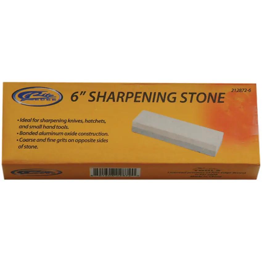 Rite Edge Sharpening Stone 6 Inch - Dual Grit Fine and Coarse Aluminum Oxide Boxed by Rite Edge