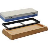 Rite Edge Sharpening Stone With Angle Guide - Two Sided 1000/6000 Grit Sharpening, Non Slip Bamboo Base by Rite Edge