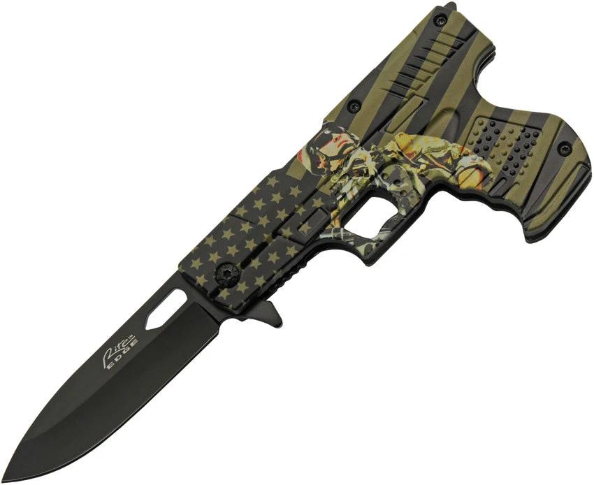 Rite Edge Gun Linerlock A/O Soldier 300227-CM by Rite Edge