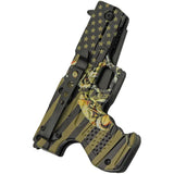 Rite Edge Gun Linerlock Soldier Knife - Assisted Opening With Black Finish Blade And Green ABS Handle by Rite Edge
