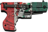 Rite Edge Gun Linerlock Assisted Opening Mexico Knife - Black Stainless Blade Abs Handle Skull Flag Artwork by Rite Edge