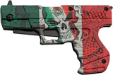 Rite Edge Gun Linerlock Assisted Opening Mexico Knife - Black Stainless Blade Abs Handle Skull Flag Artwork by Rite Edge