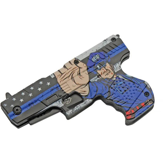Rite Edge Gun Liner Lock Assisted Opening Police 300227 PP - Pocket Clip Black Finish Blade ABS Handle by Rite Edge